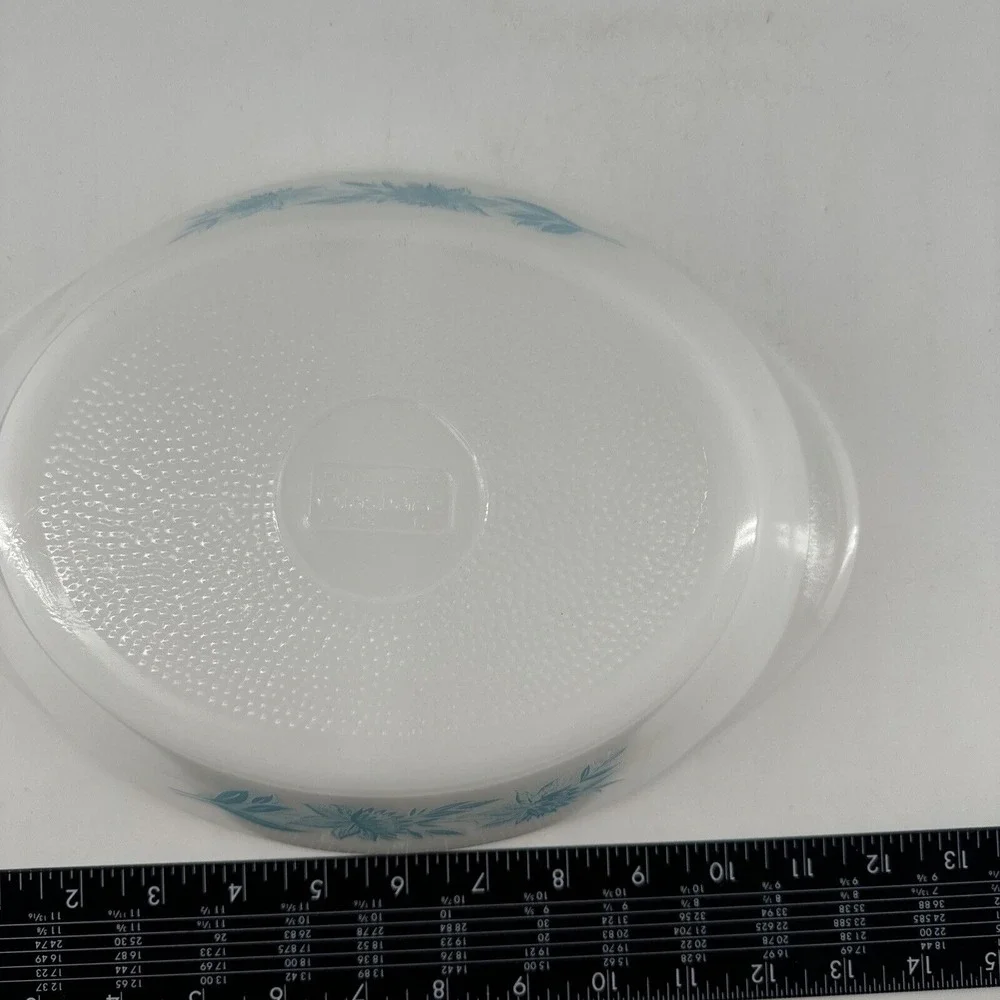 Divided Casserole‎ Dish Glasbake Blue Thistle Flower J-235 1 Qt Quart Vintage